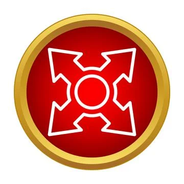 Fullscreen arrows expanding red circle gold border 库存插图