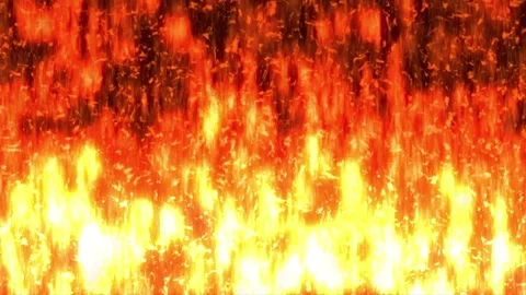 Fullscreen burning fire flames rising up seamless loop 4K background Stock Footage 342257581