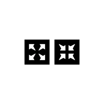 Fullscreen icon. Simple style poster background symbol. brand logo design e.. Stock Illustration