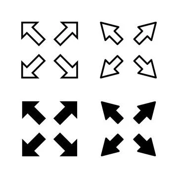 Fullscreen Icon vector. Expand to full screen sign and symbol. Arrows symbol Illustrazione stock