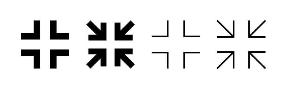 Fullscreen Icon vector. Expand to full screen sign and symbol. Arrows symbol Illustrazione stock