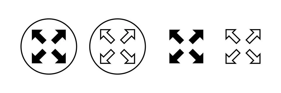 Fullscreen Icon vector. Expand to full screen sign and symbol. Arrows symbol 스톡 일러스트