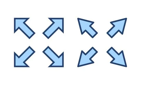 Fullscreen Icon vector. Expand to full screen sign and symbol. Arrows symbol Illustrazione stock