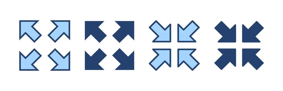 Fullscreen Icon vector. Expand to full screen sign and symbol. Arrows symbol Stock Illustration
