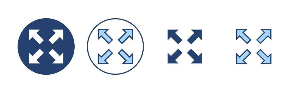 Fullscreen Icon vector. Expand to full screen sign and symbol. Arrows symbol Illustrazione stock