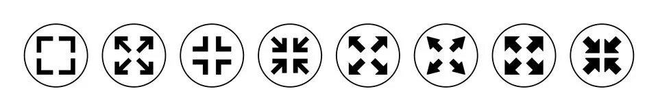 Fullscreen Icon vector. Expand to full screen sign and symbol. Arrows symbol 스톡 일러스트