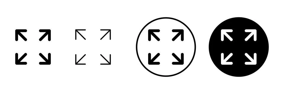Fullscreen Icon vector. Expand to full screen sign and symbol. Arrows symbol Stock Illustration