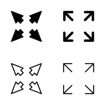 Fullscreen Icon vector. Expand to full screen sign and symbol. Arrows symbol Stock Illustration