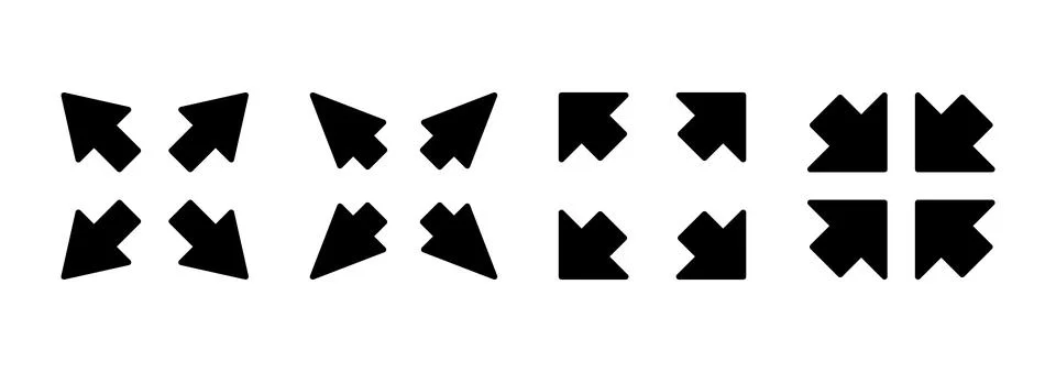 Fullscreen Icon vector. Expand to full screen sign and symbol. Arrows symbol Stock Illustration