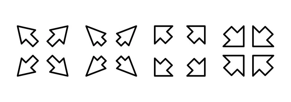 Fullscreen Icon vector. Expand to full screen sign and symbol. Arrows symbol Stock Illustration