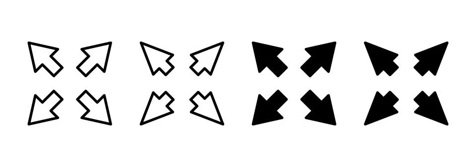 Fullscreen Icon vector. Expand to full screen sign and symbol. Arrows symbol Stock Illustration