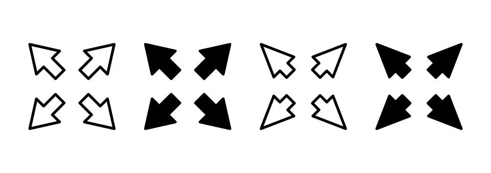 Fullscreen Icon vector. Expand to full screen sign and symbol. Arrows symbol Stock Illustration