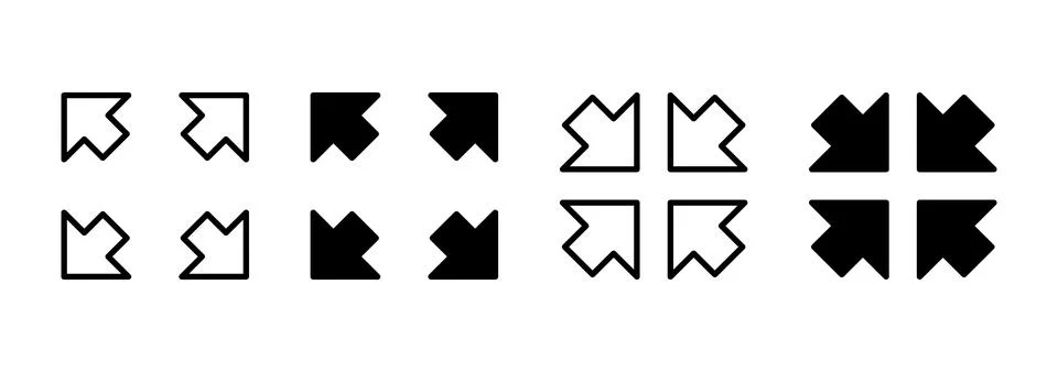 Fullscreen Icon vector. Expand to full screen sign and symbol. Arrows symbol Stock Illustration