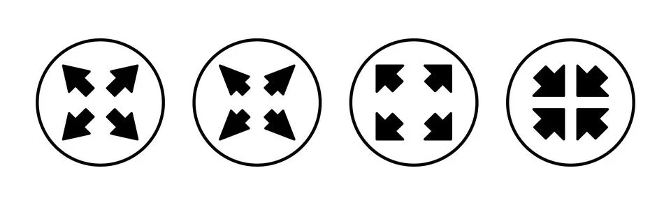 Fullscreen Icon vector. Expand to full screen sign and symbol. Arrows symbol Stock Illustration