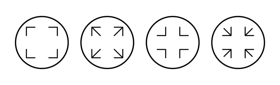 Fullscreen Icon vector. Expand to full screen sign and symbol. Arrows symbol Stock Illustration