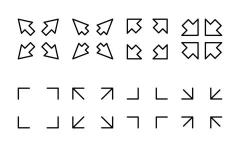 Fullscreen Icon vector. Expand to full screen sign and symbol. Arrows symbol Stock Illustration