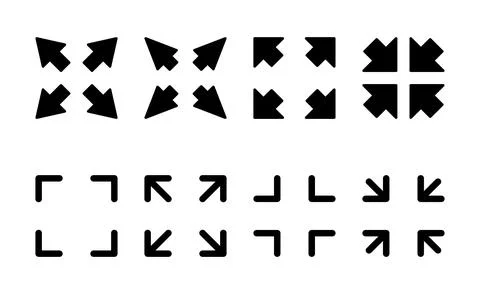 Fullscreen Icon vector. Expand to full screen sign and symbol. Arrows symbol Stock Illustration