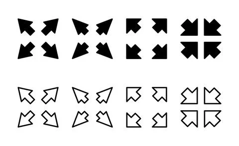 Fullscreen Icon vector. Expand to full screen sign and symbol. Arrows symbol Stock Illustration