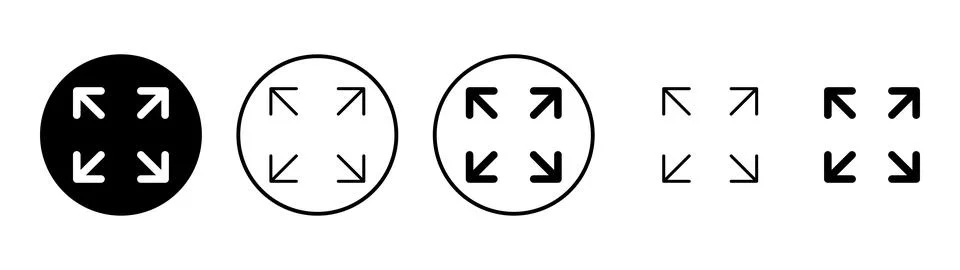 Fullscreen Icon vector. Expand to full screen sign and symbol. Arrows symbol Stock Illustration