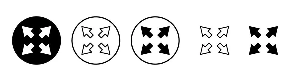 Fullscreen Icon vector. Expand to full screen sign and symbol. Arrows symbol Stock Illustration