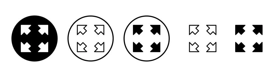 Fullscreen Icon vector. Expand to full screen sign and symbol. Arrows symbol Stock Illustration
