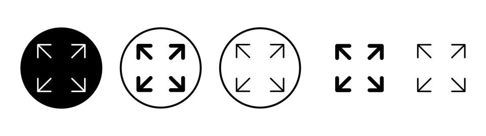 Fullscreen Icon vector. Expand to full screen sign and symbol. Arrows symbol Stock Illustration
