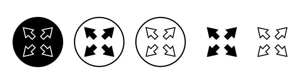 Fullscreen Icon vector. Expand to full screen sign and symbol. Arrows symbol Illustrazione stock