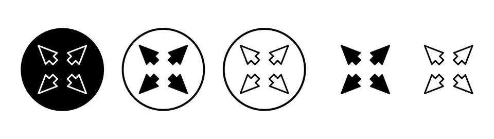 Fullscreen Icon vector. Expand to full screen sign and symbol. Arrows symbol Illustrazione stock