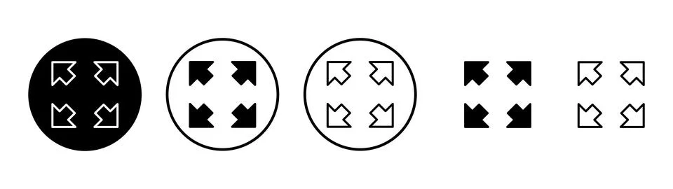 Fullscreen Icon vector. Expand to full screen sign and symbol. Arrows symbol Illustrazione stock