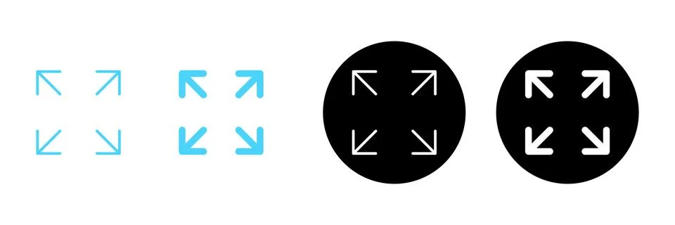 Fullscreen Icon vector. Expand to full screen sign and symbol. Arrows symbol Stock Illustration
