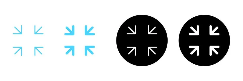 Fullscreen Icon vector. Expand to full screen sign and symbol. Arrows symbol Illustrazione stock