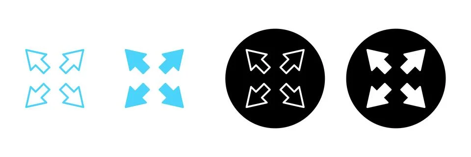 Fullscreen Icon vector. Expand to full screen sign and symbol. Arrows symbol Stockillustratie