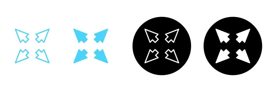 Fullscreen Icon vector. Expand to full screen sign and symbol. Arrows symbol Stockillustratie