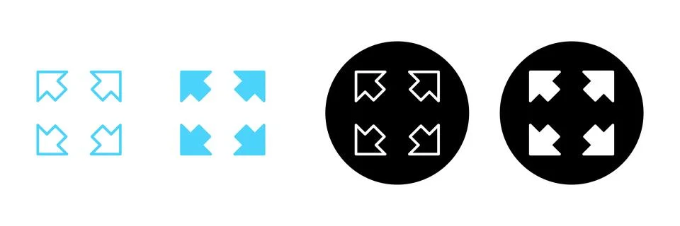 Fullscreen Icon vector. Expand to full screen sign and symbol. Arrows symbol Stock Illustration
