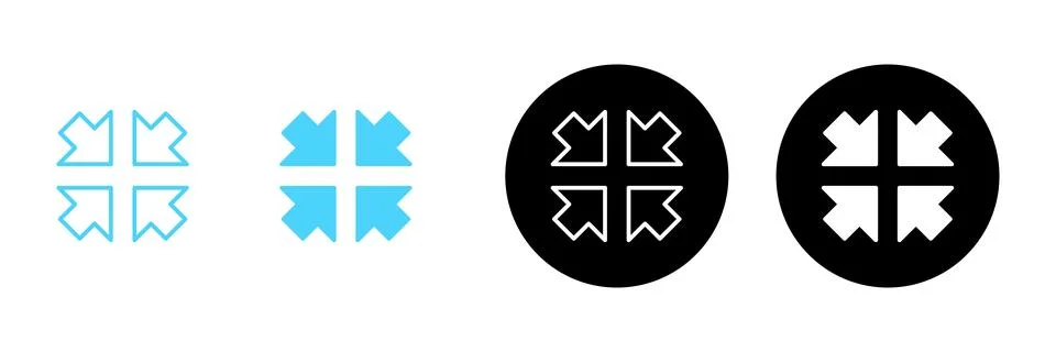 Fullscreen Icon vector. Expand to full screen sign and symbol. Arrows symbol Illustrazione stock