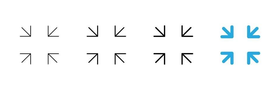 Fullscreen Icon vector. Expand to full screen sign and symbol. Arrows symbol Stock Illustration