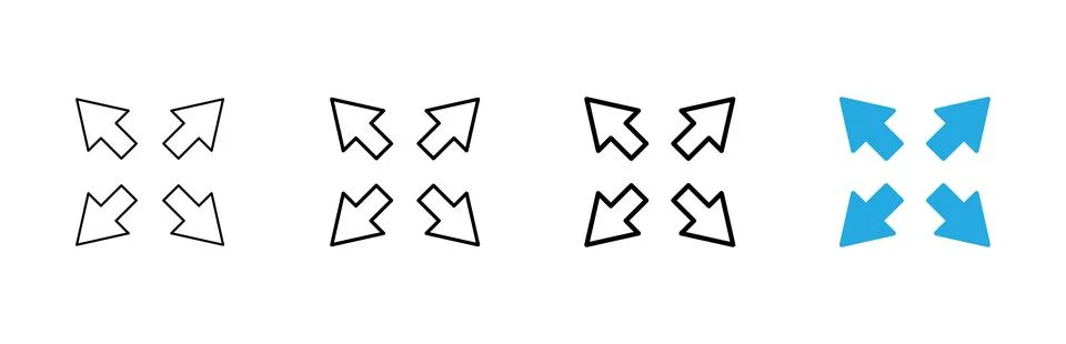 Fullscreen Icon vector. Expand to full screen sign and symbol. Arrows symbol Stock Illustration