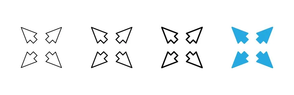 Fullscreen Icon vector. Expand to full screen sign and symbol. Arrows symbol Stockillustratie