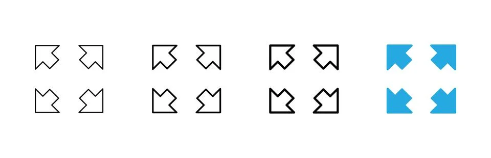 Fullscreen Icon vector. Expand to full screen sign and symbol. Arrows symbol Stock Illustration