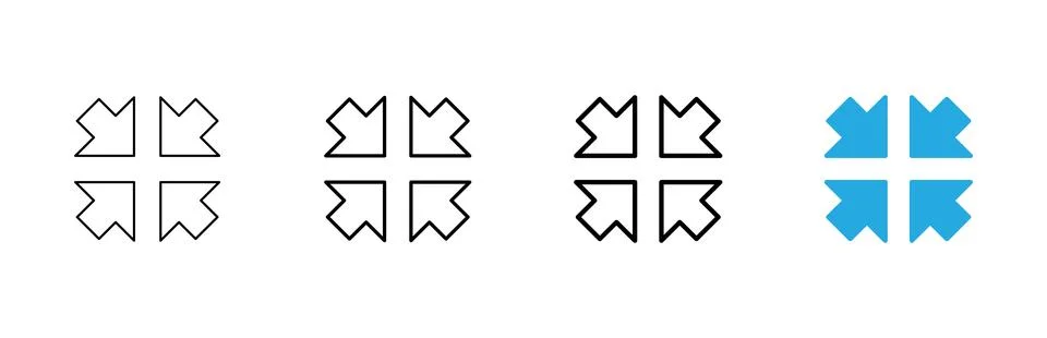 Fullscreen Icon vector. Expand to full screen sign and symbol. Arrows symbol Stock Illustration