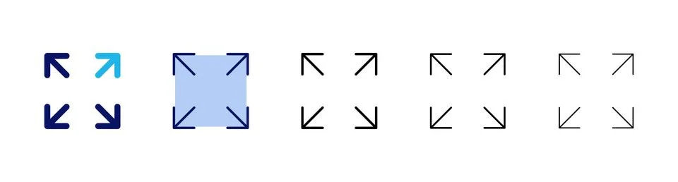 Fullscreen Icon vector. Expand to full screen sign and symbol. Arrows symbol Ilustración de archivo