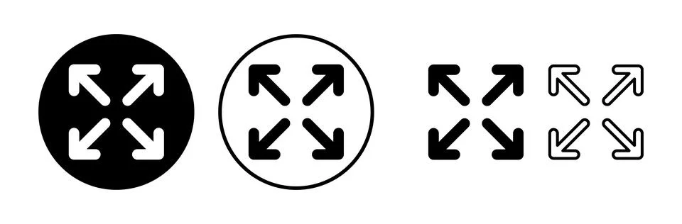 Fullscreen icon vector. expand fullscreen icon Stock Illustration