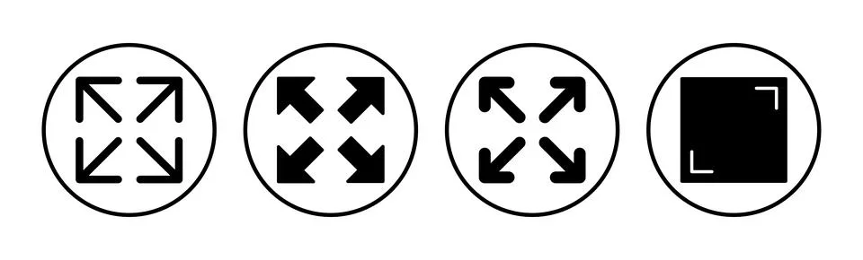 Fullscreen icon vector. expand fullscreen icon Stock Illustration