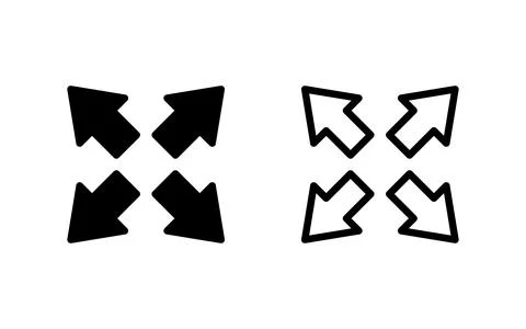 Fullscreen Icon vector illustration. Expand to full screen sign and symbol... Illustrazione stock