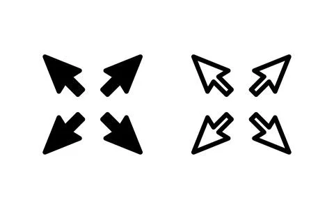 Fullscreen Icon vector illustration. Expand to full screen sign and symbol... Illustrazione stock