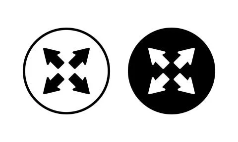 Fullscreen Icon vector illustration. Expand to full screen sign and symbol... Illustrazione stock