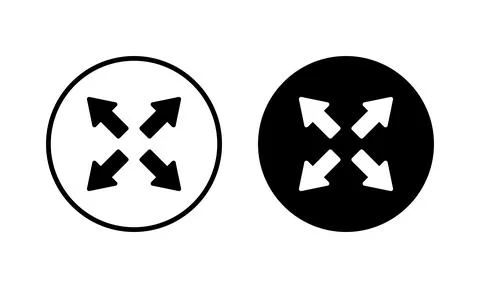 Fullscreen Icon vector illustration. Expand to full screen sign and symbol... Illustrazione stock