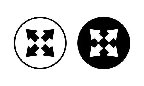 Fullscreen Icon vector illustration. Expand to full screen sign and symbol... Illustrazione stock