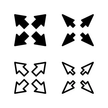 Fullscreen Icon vector illustration. Expand to full screen sign and symbol... Stock Illustration