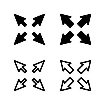 Fullscreen Icon vector illustration. Expand to full screen sign and symbol... Illustrazione stock